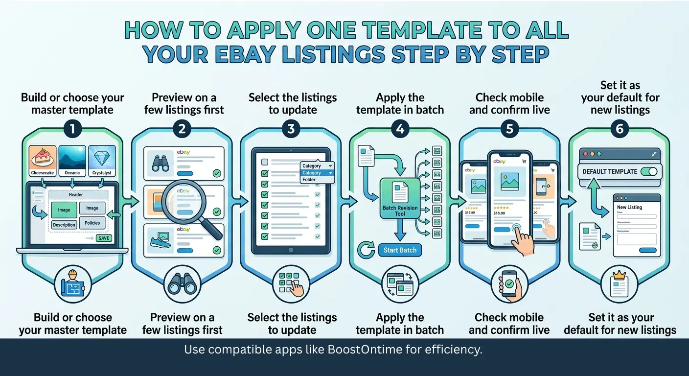 Applying one template to all eBay listings at once with the Batch Revision Tool