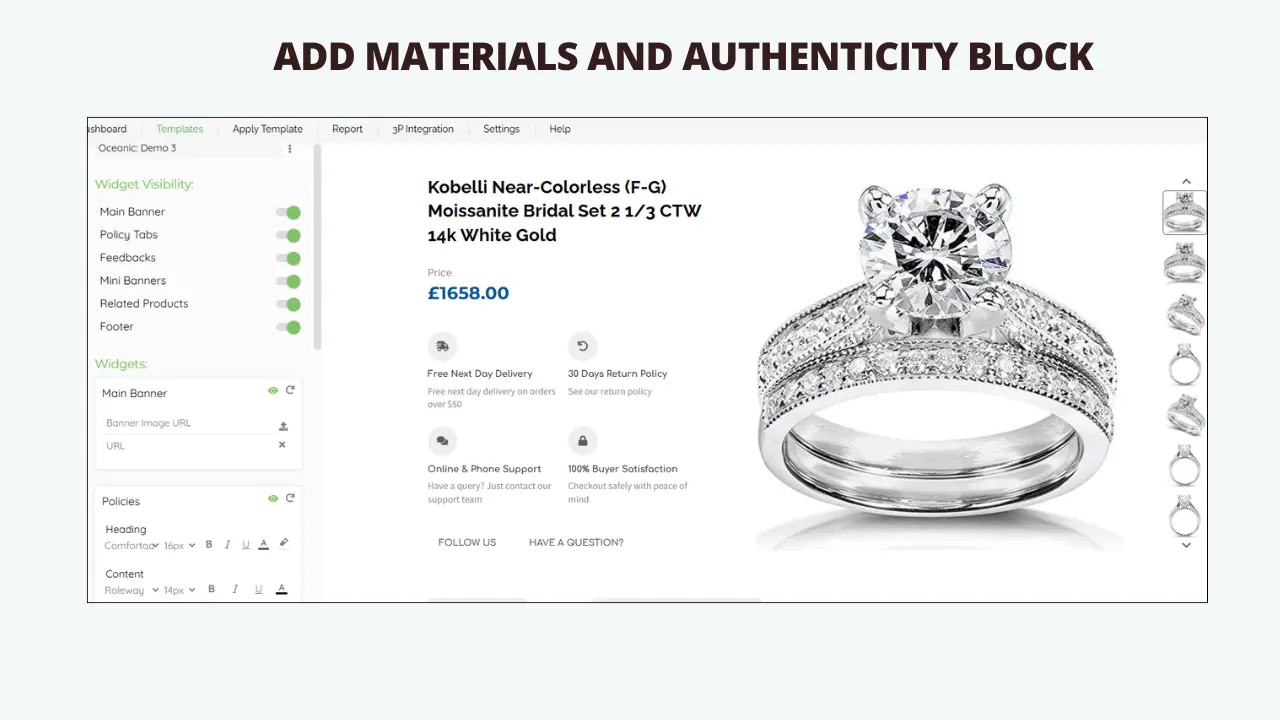 Building a jewelry eBay template with drag and drop modules in BoostOntime