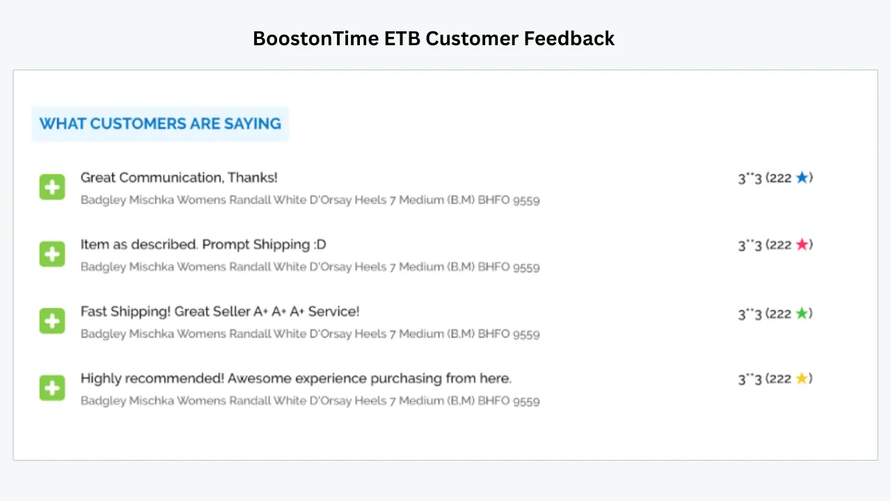 BoostonTime eBay template builder showing customizable gallery, title, price, and layout settings